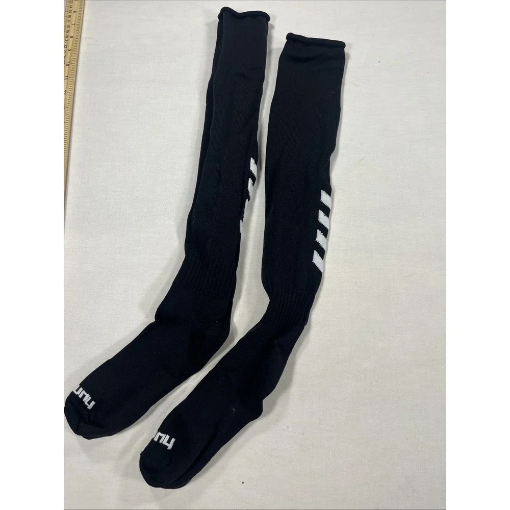 Black Athletic Knee High Socks Size 39-42 Compression Style Sports Training